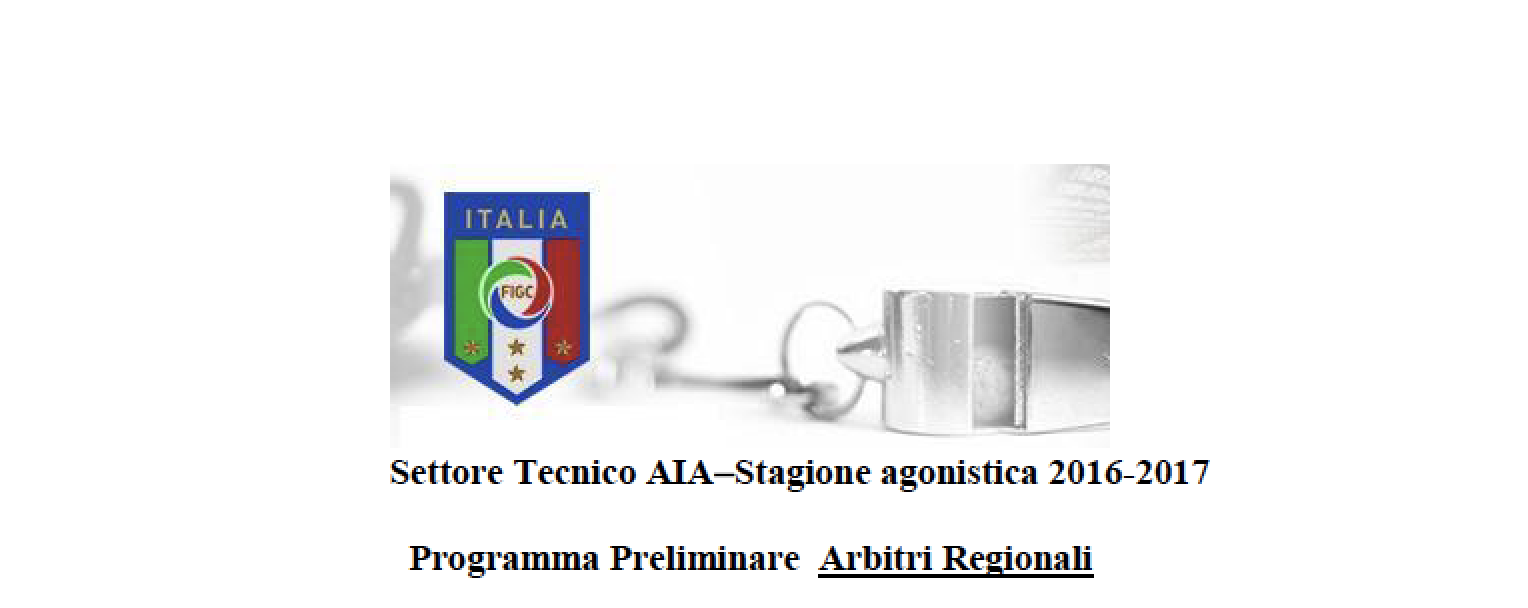 Programma di allenamento per gli Arbitri Regionali